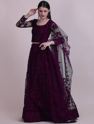 Embroidered Semi-Stitched Lehenga & Unstitched Blouse With Dupatta 3