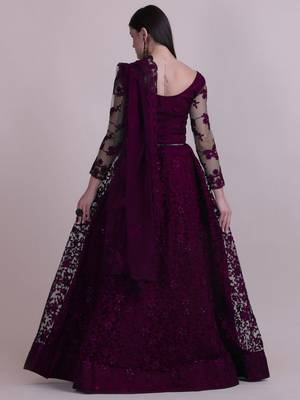 Embroidered Semi-Stitched Lehenga & Unstitched Blouse With Dupatta 4