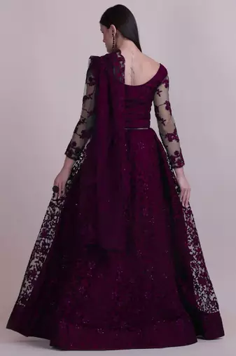 Embroidered Semi-Stitched Lehenga & Unstitched Blouse With Dupatta