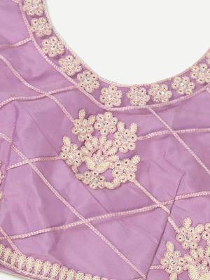 Embroidered Thread Work Semi-Stitched Lehenga & Blouse With Dupatta 2