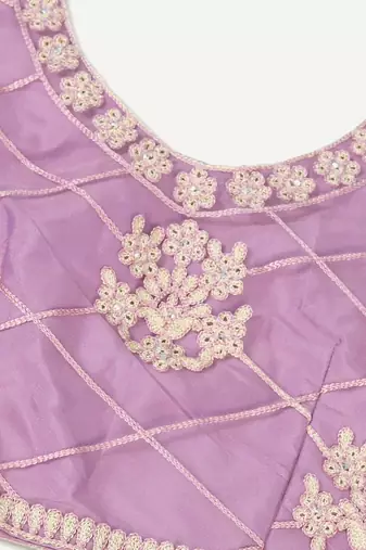 Embroidered Thread Work Semi-Stitched Lehenga & Blouse With Dupatta