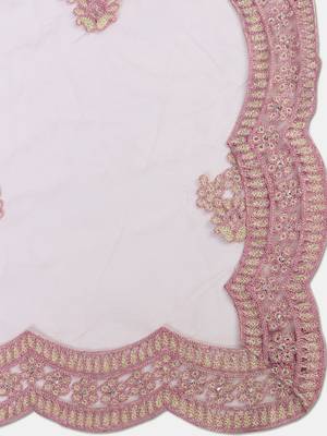 Embroidered Thread Work Semi-Stitched Lehenga & Blouse With Dupatta 3