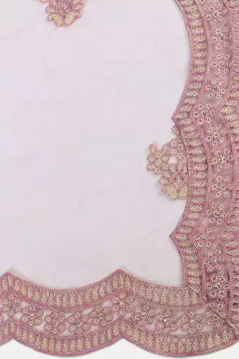 Embroidered Thread Work Semi-Stitched Lehenga & Blouse With Dupatta