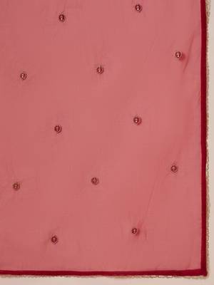 Embroidered round neck kurta & palazzos with dupatta 5