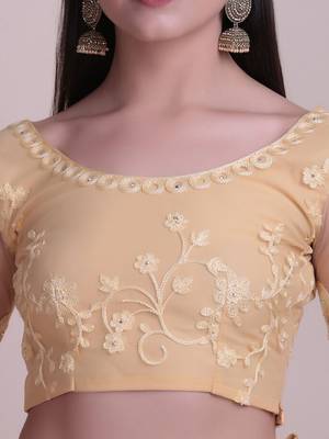 Embroidered Semi-Stitched Lehenga & Unstitched Blouse With Dupatta 2