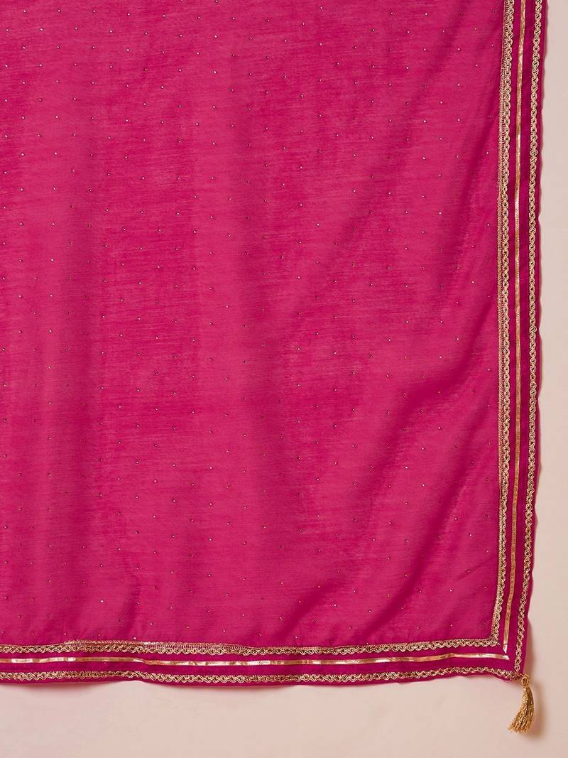Women ethnic motifs embroidered regular kurta set with dupatta