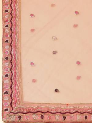 Embroidered Thread Work Semi-Stitched Lehenga & Unstitched Blouse With 3