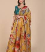 Embroidered Sequinned Semi-Stitched Lehenga & Unstitched Blouse With Dupatta