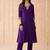 Zari sequence embroidered v-neck kurta & trousers