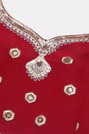 Embroidered Thread Work Semi-Stitched Lehenga & Unstitched Blouse With Dupatta