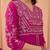 Embroidered v-neck kurta & trousers