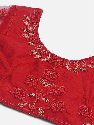 Embroidered Thread Work Semi-Stitched Lehenga & Unstitched Blouse With Dupatta 2