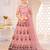 Pink & Maroon Semi-Stitched Lehenga & Unstitched Blouse With Dupatta