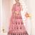 Pink & Maroon Semi-Stitched Lehenga & Unstitched Blouse With Dupatta