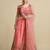 Peach & Brown Sequinned Semi-Stitched Lehenga & Unstitched Blouse With Dupatta