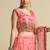 Peach & Brown Sequinned Semi-Stitched Lehenga & Unstitched Blouse With Dupatta