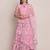Pink & Maroon Embroidered Semi-Stitched Lehenga & Unstitched Blouse & Dupatta