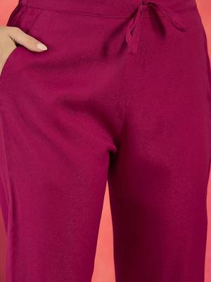Floral embroidered v-neck sequinned empire a-line kurta trousers 3