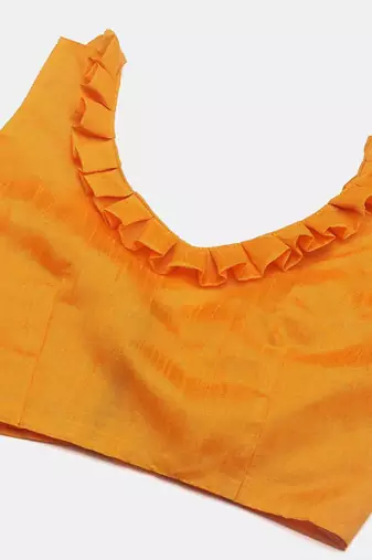 Yellow & White Semi-Stitched Lehenga & Unstitched Blouse With Dupatta