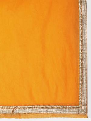 Yellow & White Semi-Stitched Lehenga & Unstitched Blouse With Dupatta 3