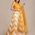 Yellow & White Semi-Stitched Lehenga & Unstitched Blouse With Dupatta