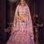 Pink & Maroon Embroidered Semi-Stitched Lehenga & Unstitched Blouse &Dupatta