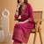 Embroidered v-neck alia cut kurta & trousers
