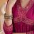 Embroidered v-neck alia cut kurta & trousers