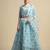 Blue Mirror Work Semi-Stitched Lehenga & Unstitched Blouse With Dupatta