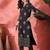 Ethnic motifs foli printed v-neck chanderi silk straight kurta with trousers