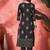 Ethnic motifs foli printed v-neck chanderi silk straight kurta with trousers