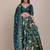 Green & Blue Semi-Stitched Lehenga & Unstitched Blouse With Dupatta