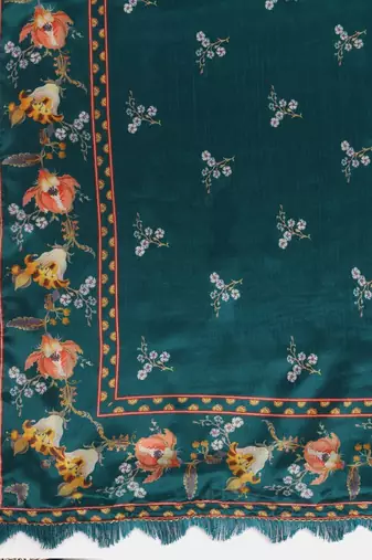 Green & Blue Semi-Stitched Lehenga & Unstitched Blouse With Dupatta