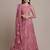 Pink & Silver-Toned Embroidered Thread Work Semi-Stitched Lehenga & Unstitched Blouse With