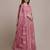 Pink & Silver-Toned Embroidered Thread Work Semi-Stitched Lehenga & Unstitched Blouse With