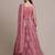 Pink & Silver-Toned Embroidered Thread Work Semi-Stitched Lehenga & Unstitched Blouse With