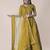 Yellow & Black Embroidered Thread Work Semi-Stitched Lehenga & Unstitched Blouse With Dupatta