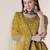 Yellow & Black Embroidered Thread Work Semi-Stitched Lehenga & Unstitched Blouse With Dupatta