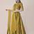 Yellow & Black Embroidered Thread Work Semi-Stitched Lehenga & Unstitched Blouse With Dupatta