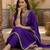 Embroidered  v-neck kurta & trousers