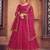 Pink & Gold-Toned Embroidered Thread Work Semi-Stitched Lehenga & Unstitched Blouse With Dupatta