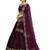 Purple & Gold-Toned Embroidered Thread Work Semi-Stitched Lehenga & Unstitched Blouse With