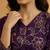 Embroidered poly crepe v-neck kurta & trousers