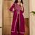 Floral chain embroidered thread work round neck tunic with trousers