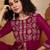 Floral chain embroidered thread work round neck tunic with trousers