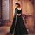 Black & Gold-Toned Embroidered Thread Work Semi-Stitched Lehenga & Unstitched Blouse With Dupatta