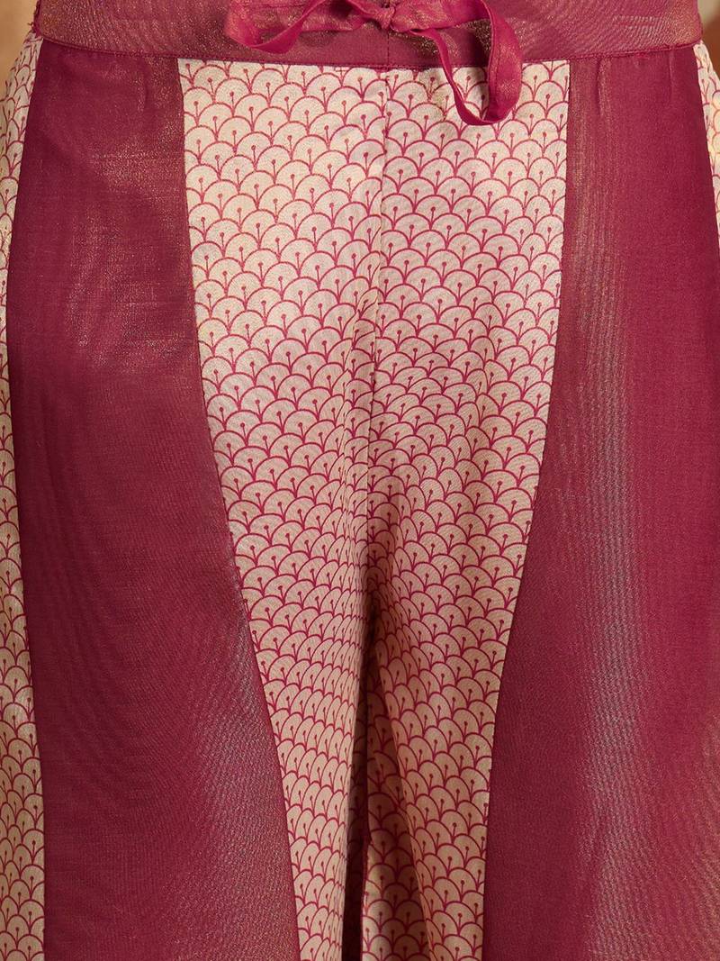 Women ethnic motifs embroidered sequinned kurta with palazzos