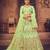 Green & Gold-Toned Embroidered Thread Work Semi-Stitched Lehenga & Unstitched Blouse With Dupatta