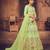Green & Gold-Toned Embroidered Thread Work Semi-Stitched Lehenga & Unstitched Blouse With Dupatta