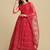 Pink Embroidered Thread Work Semi-Stitched Lehenga & Unstitched Blouse With Dupatta
